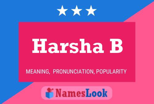 Harsha B Namensposter