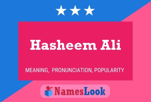 Hasheem Ali Namensposter