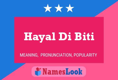 Hayal Di Biti Namensposter