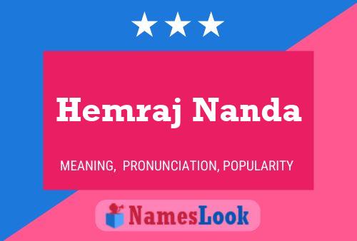 Hemraj Nanda Namensposter