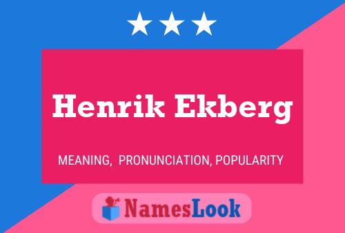 Henrik Ekberg Namensposter