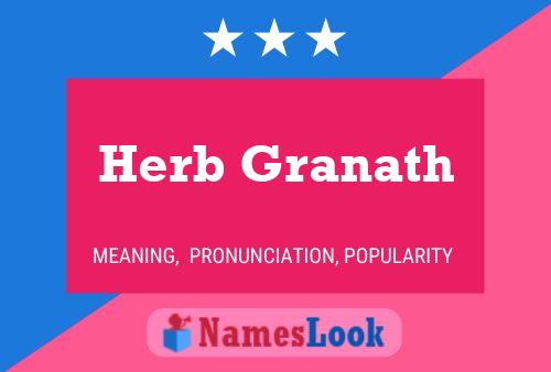 Herb Granath Namensposter