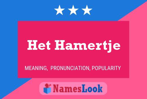 Het Hamertje Namensposter