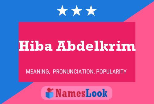 Hiba Abdelkrim Namensposter