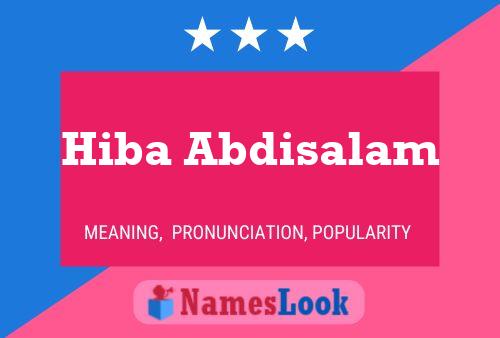 Hiba Abdisalam Namensposter