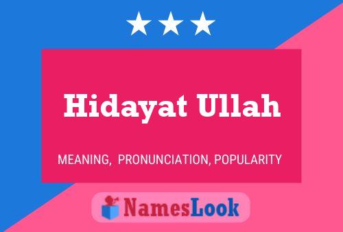 Hidayat Ullah Namensposter