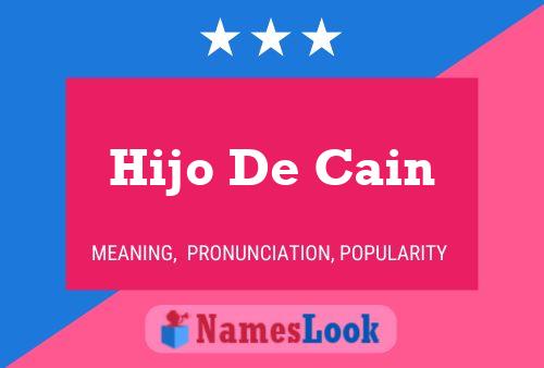 Hijo De Cain Namensposter