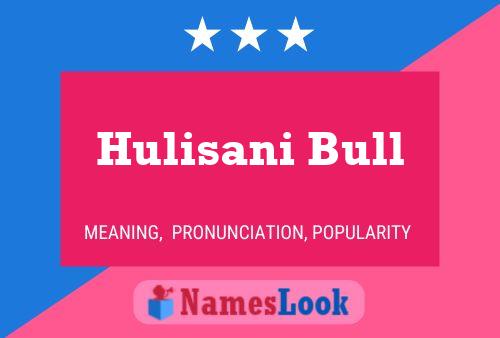 Hulisani Bull Namensposter