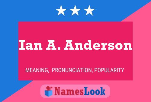 Ian A. Anderson Namensposter