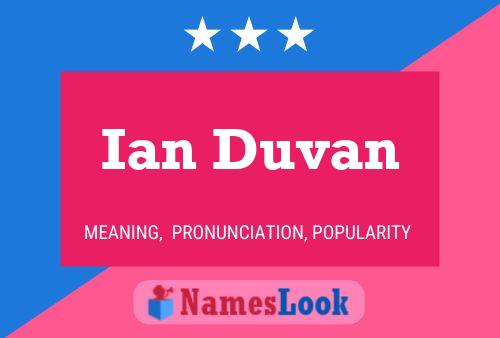 Ian Duvan Namensposter