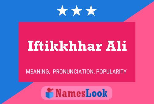 Iftikkhhar Ali Namensposter