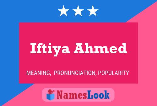 Iftiya Ahmed Namensposter