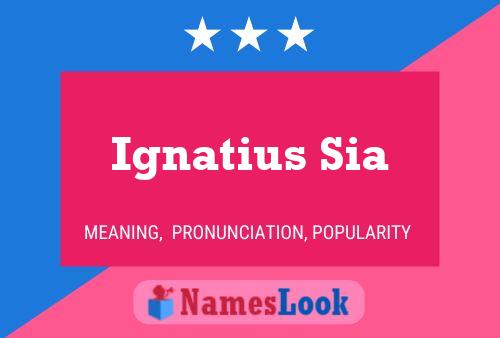 Ignatius Sia Namensposter