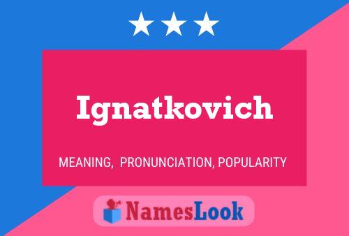 Ignatkovich Namensposter