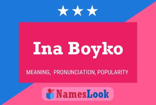 Ina Boyko Namensposter