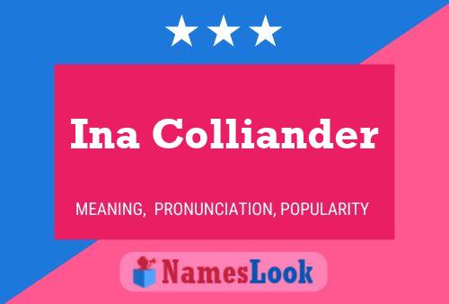 Ina Colliander Namensposter