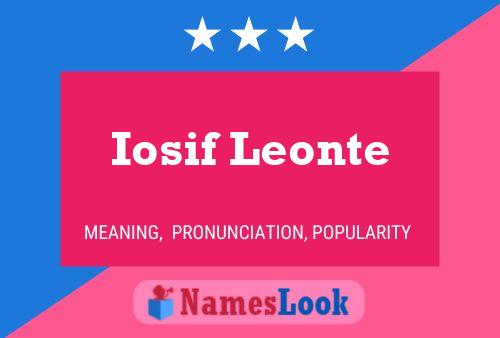 Iosif Leonte Namensposter