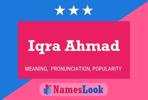 Iqra Ahmad Namensposter