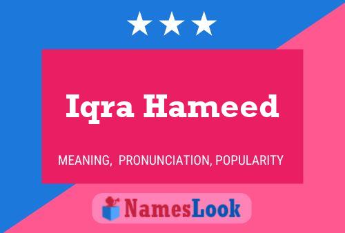 Iqra Hameed Namensposter