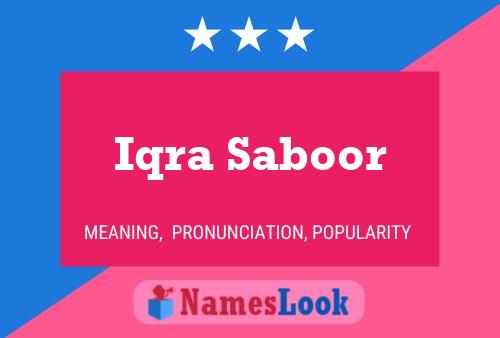 Iqra Saboor Namensposter