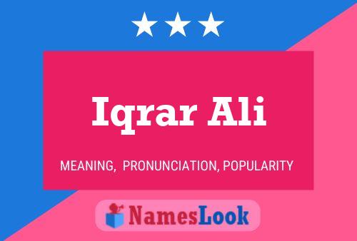 Iqrar Ali Namensposter