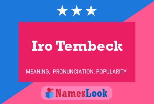 Iro Tembeck Namensposter