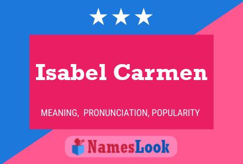 Isabel Carmen Namensposter