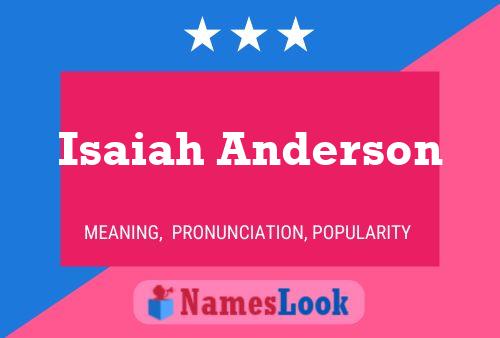 Isaiah Anderson Namensposter