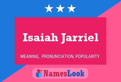 Isaiah Jarriel Namensposter