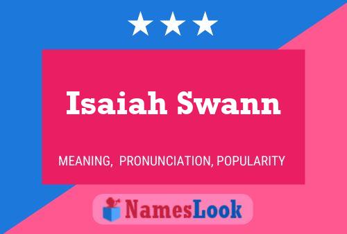 Isaiah Swann Namensposter