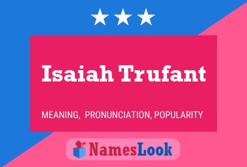 Isaiah Trufant Namensposter