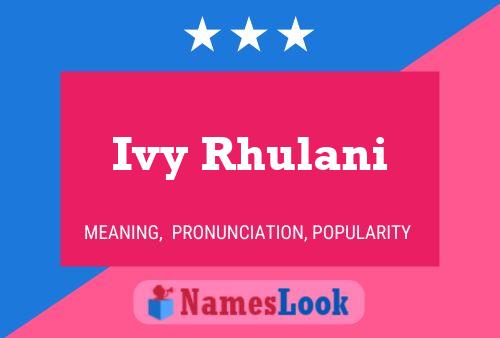 Ivy Rhulani Namensposter