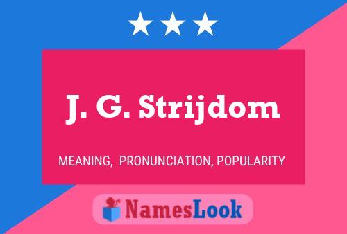 J. G. Strijdom Namensposter