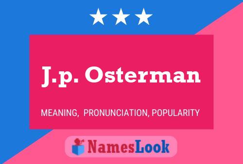 J.p. Osterman Namensposter