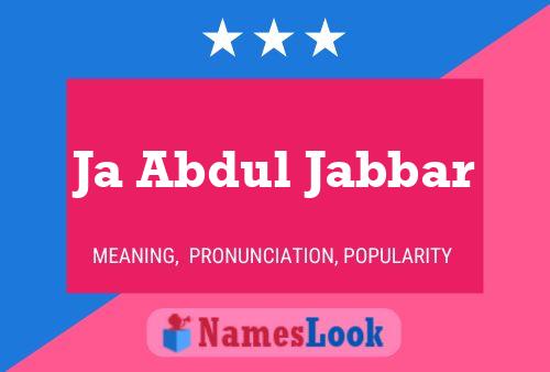 Ja Abdul Jabbar Namensposter