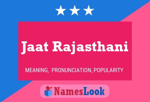 Jaat Rajasthani Namensposter