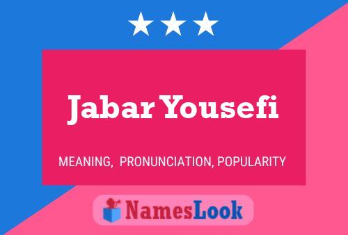 Jabar Yousefi Namensposter