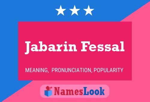 Jabarin Fessal Namensposter