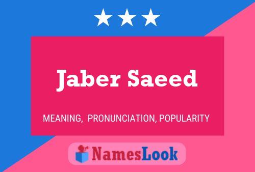 Jaber Saeed Namensposter