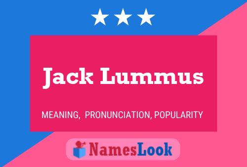 Jack Lummus Namensposter