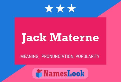 Jack Materne Namensposter