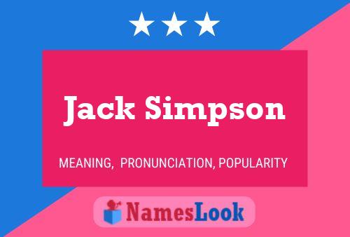 Jack Simpson Namensposter