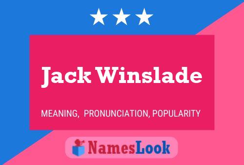 Jack Winslade Namensposter