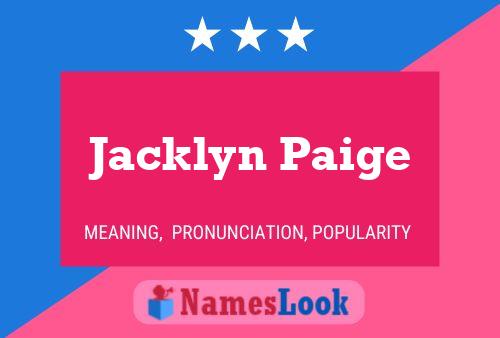 Jacklyn Paige Namensposter