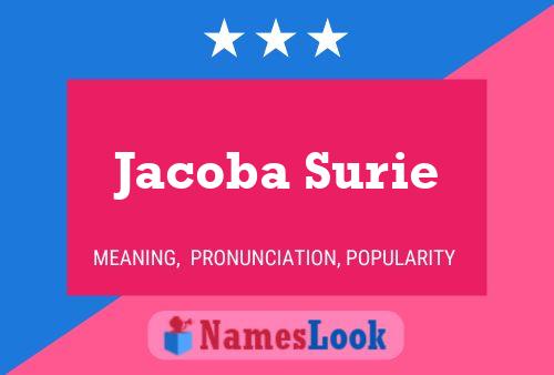 Jacoba Surie Namensposter