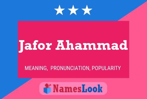 Jafor Ahammad Namensposter