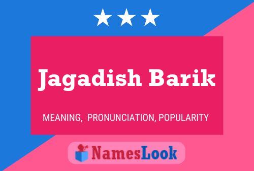 Jagadish Barik Namensposter