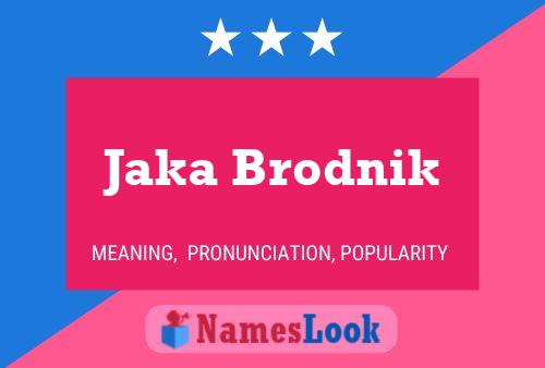 Jaka Brodnik Namensposter