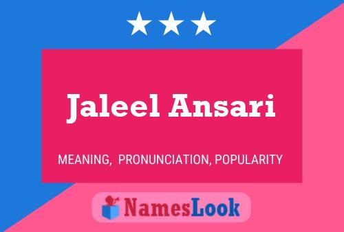 Jaleel Ansari Namensposter