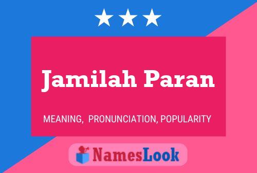 Jamilah Paran Namensposter